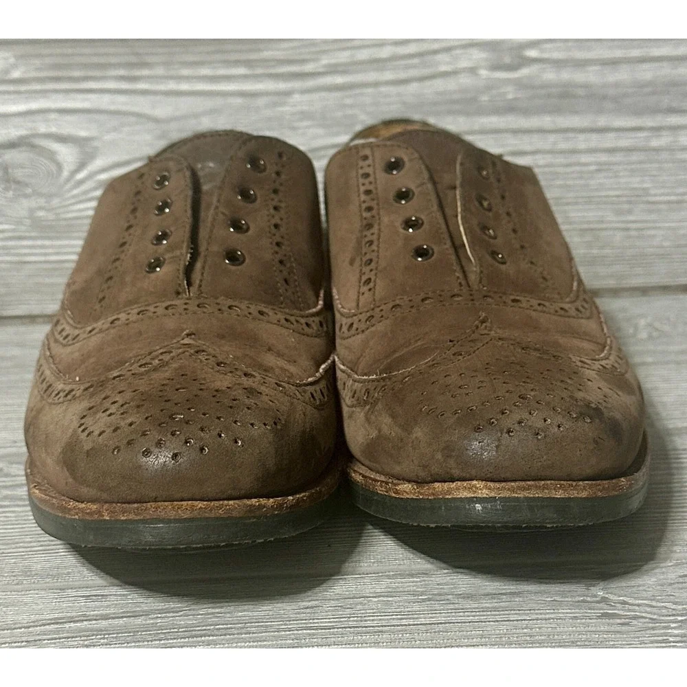 Mens Brown Suede Wingtip Brogue Oxford Dress Shoes Lace‎ Up Casual